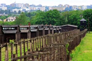 la città di Lublino vista dal campo di concentramento